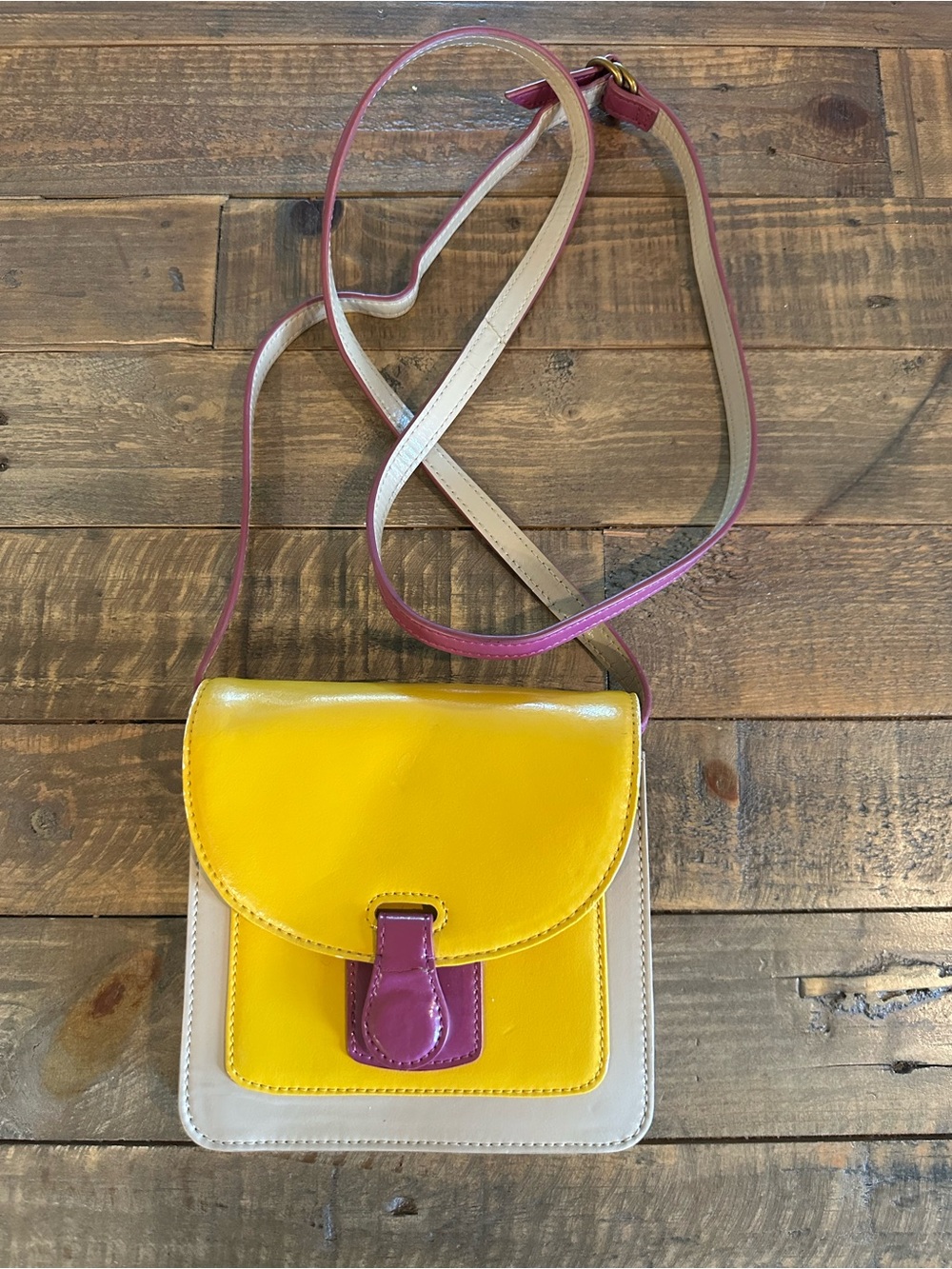 Hobo Small Colorblock Pattent Leather Crossbody Bag